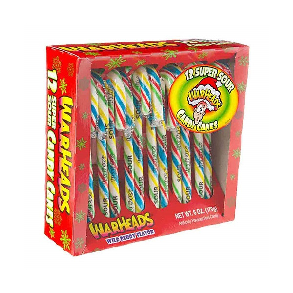 Warheads Candy Canes-12 sukkerstenger